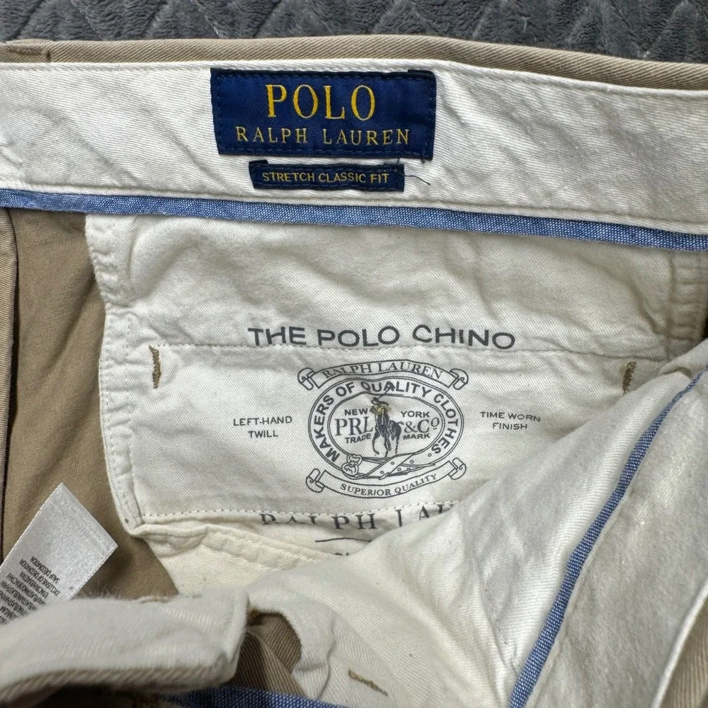 Polo Ralph Lauren Chino Pants 36x32 Khaki NWT Stretch Classic Fit (2104)